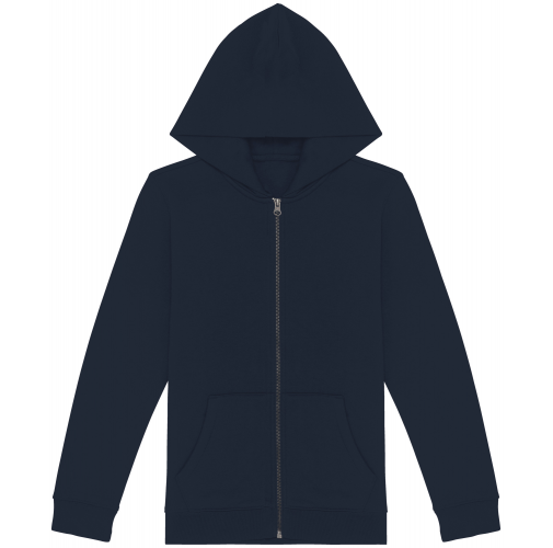 navy blue Sudadera ecorresponsable con capucha y cremallera infantil