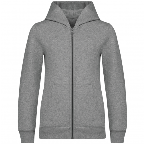 moon grey heather Sudadera ecorresponsable con capucha y cremallera infantil