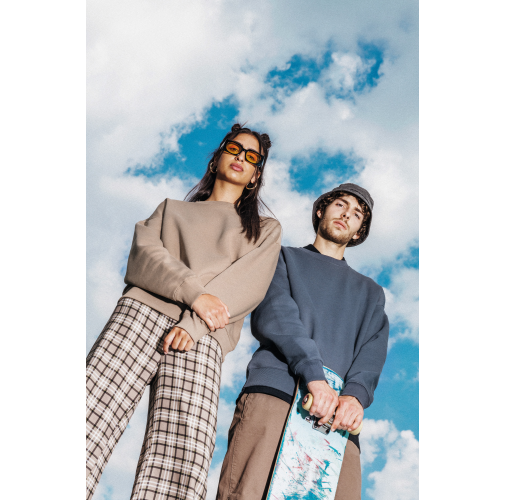 Sudadera ecorresponsable cuello redondo oversize unisex