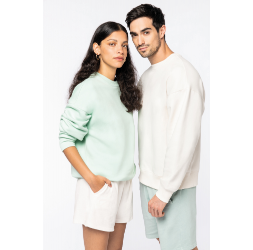 Sudadera ecorresponsable cuello redondo oversize unisex