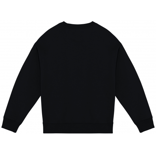 black Sudadera ecorresponsable cuello redondo oversize unisex
