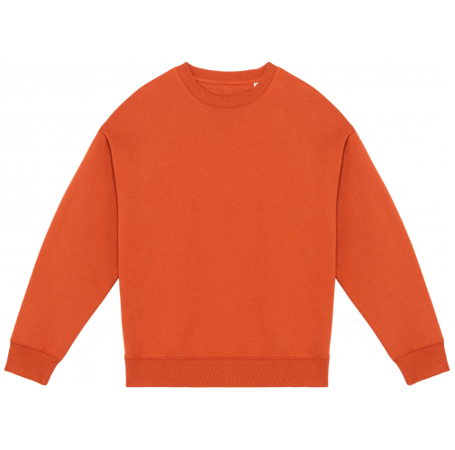 burnt brick Sudadera ecorresponsable cuello redondo oversize unisex