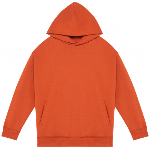 burnt brick Sudadera ecorresponsable con capucha oversize unisex