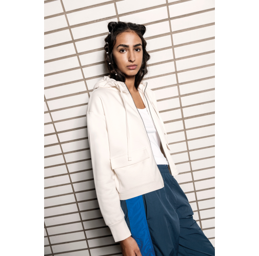 Sudadera ecorresponsable con cremallera y capucha French Terry mujer