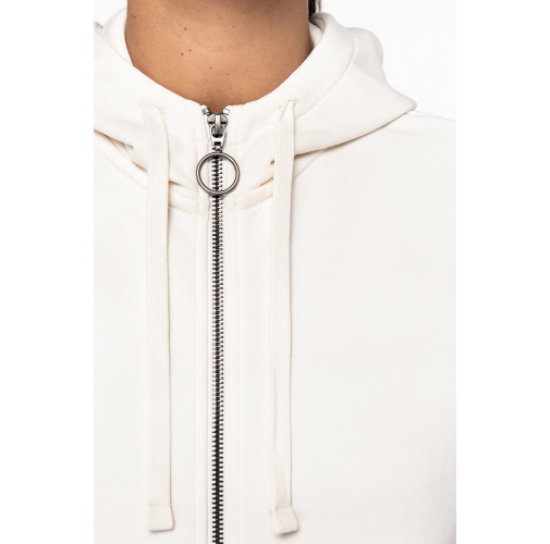 Sudadera ecorresponsable con cremallera y capucha French Terry mujer