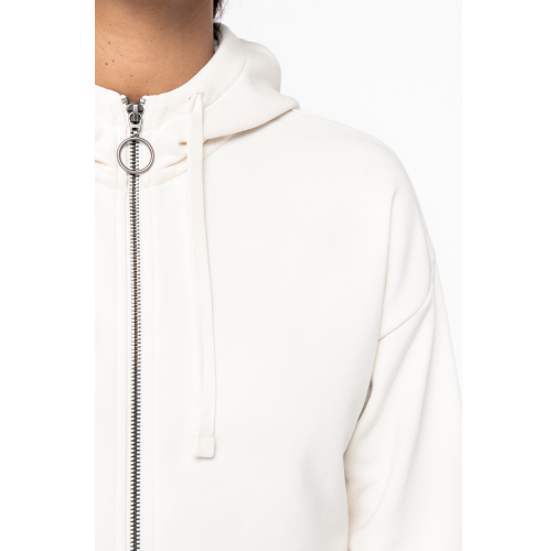 Sudadera ecorresponsable con cremallera y capucha French Terry mujer