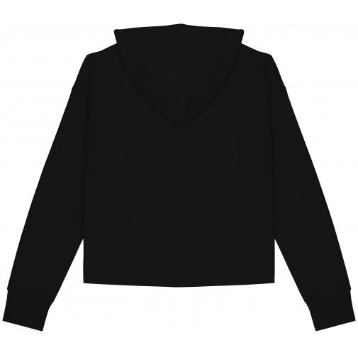 black Sudadera ecorresponsable con cremallera y capucha French Terry mujer