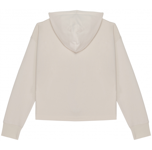 ivory Sudadera ecorresponsable con cremallera y capucha French Terry mujer