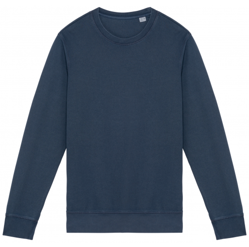 washed navy blue Sudadera ecorresponsable de cuello redondo French Terry unisex