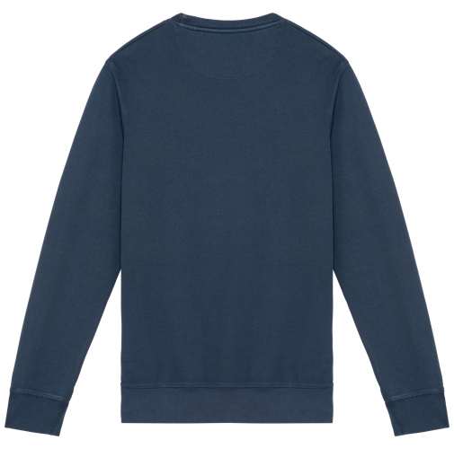 washed navy blue Sudadera ecorresponsable de cuello redondo French Terry unisex