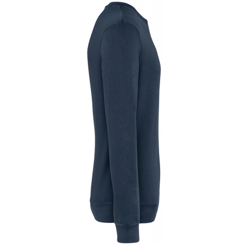 washed navy blue Sudadera ecorresponsable de cuello redondo French Terry unisex