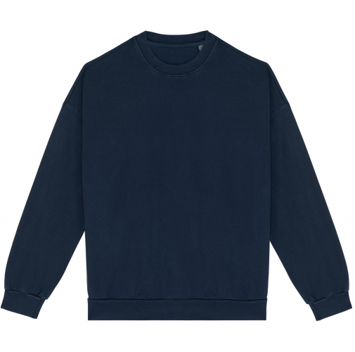 washed navy blue Sudadera ecorresponsable oversize French Terry unisex