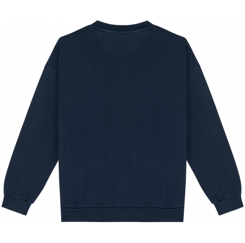 washed navy blue Sudadera ecorresponsable oversize French Terry unisex