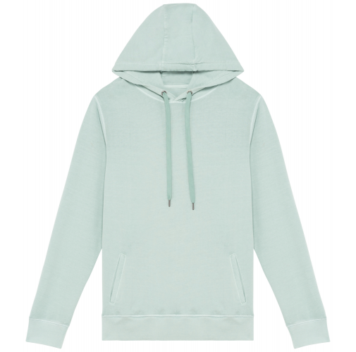 washed jade green Sudadera ecorresponsable con capucha French Terry unisex