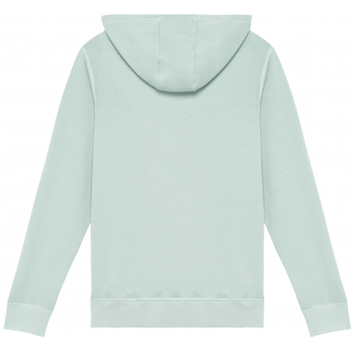 washed jade green Sudadera ecorresponsable con capucha French Terry unisex
