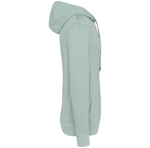 washed jade green Sudadera ecorresponsable con capucha French Terry unisex