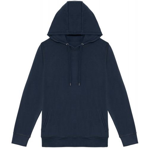 washed navy blue Sudadera ecorresponsable con capucha French Terry unisex