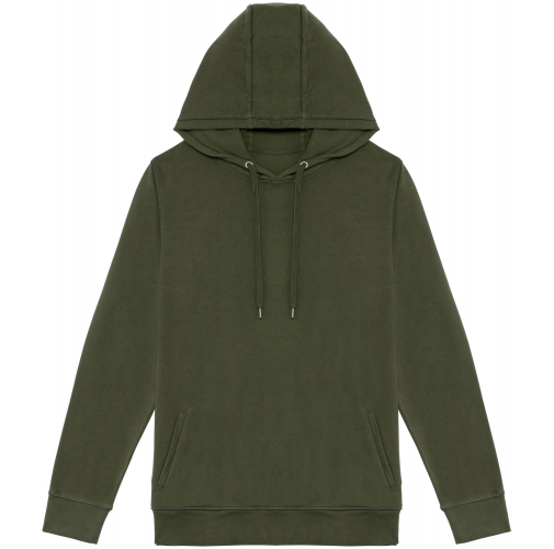 washed organic khaki Sudadera ecorresponsable con capucha French Terry unisex