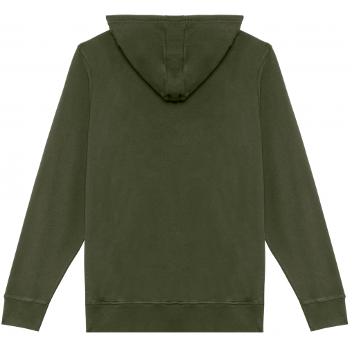 washed organic khaki Sudadera ecorresponsable con capucha French Terry unisex
