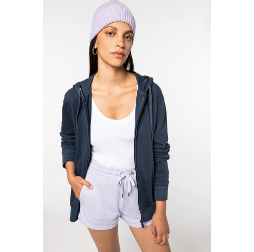 Sudadera ecorresponsable cremallera y capucha French Terry unisex