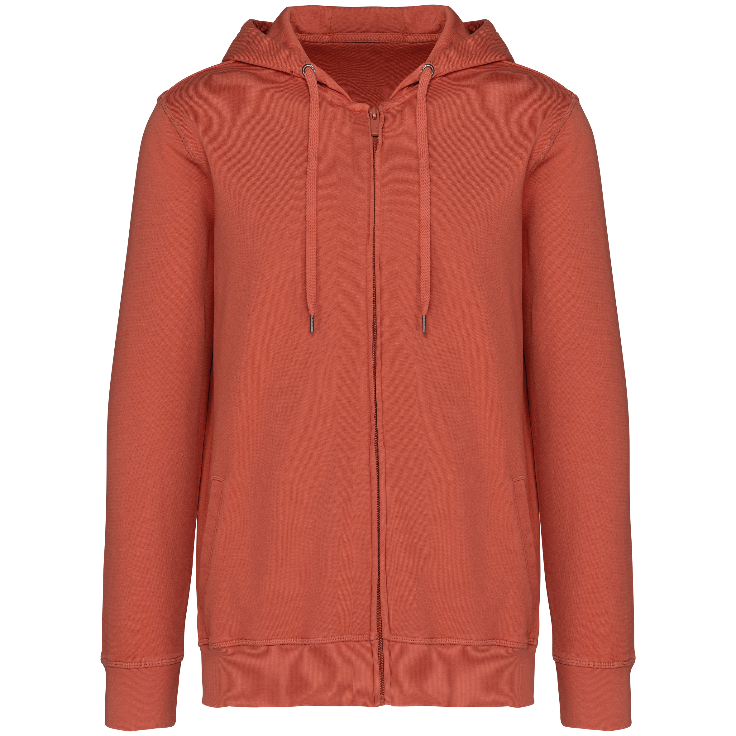 washed black Sudadera ecorresponsable cremallera y capucha French Terry unisex