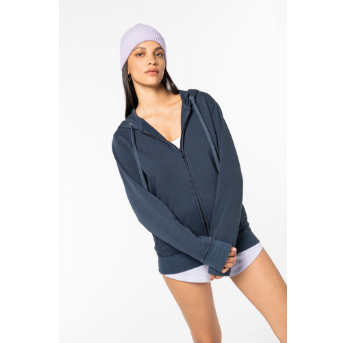 Sudadera ecorresponsable cremallera y capucha French Terry unisex