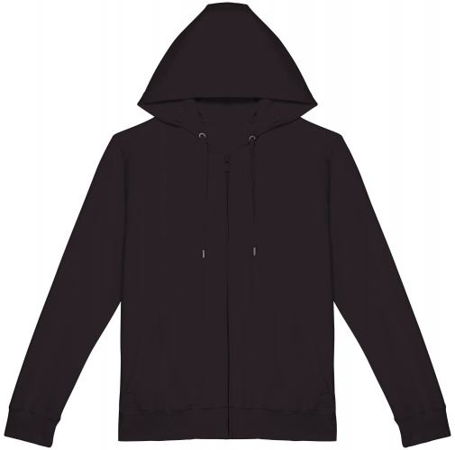 washed black Sudadera ecorresponsable cremallera y capucha French Terry unisex