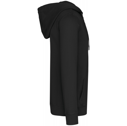washed black Sudadera ecorresponsable cremallera y capucha French Terry unisex