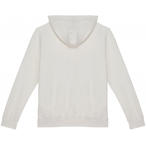 washed ivory Sudadera ecorresponsable cremallera y capucha French Terry unisex