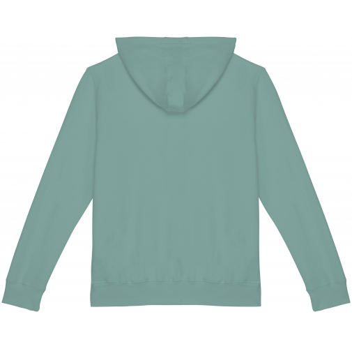 washed jade green Sudadera ecorresponsable cremallera y capucha French Terry unisex