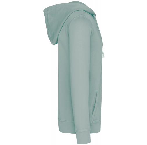 washed jade green Sudadera ecorresponsable cremallera y capucha French Terry unisex