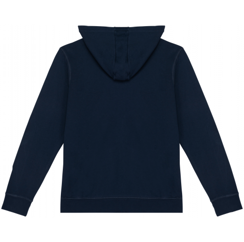 washed navy blue Sudadera ecorresponsable cremallera y capucha French Terry unisex