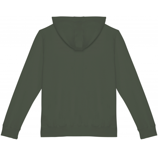 washed organic khaki Sudadera ecorresponsable cremallera y capucha French Terry unisex
