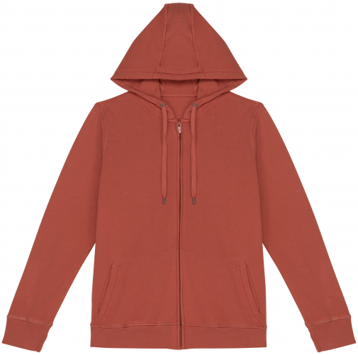 washed pomelo Sudadera ecorresponsable cremallera y capucha French Terry unisex