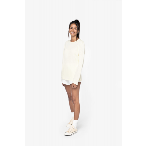 Sudadera ecorresponsable de cuello redondo efecto lavado French Terry unisex