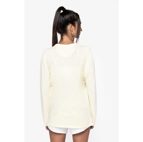 Sudadera ecorresponsable de cuello redondo efecto lavado French Terry unisex