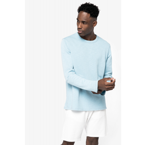 Sudadera ecorresponsable de cuello redondo efecto lavado French Terry unisex