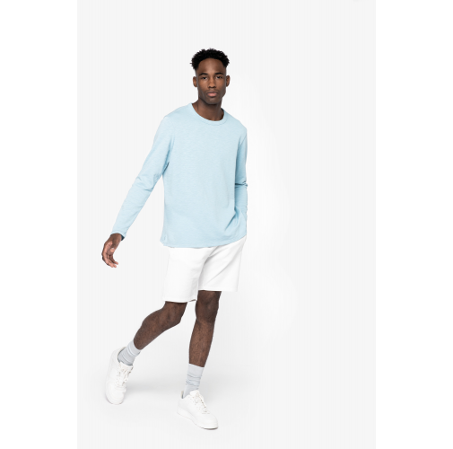 Sudadera ecorresponsable de cuello redondo efecto lavado French Terry unisex