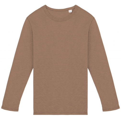 washed cream coffee Sudadera ecorresponsable de cuello redondo efecto lavado French Terry unisex