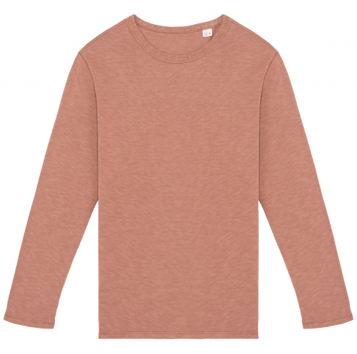 washed sienna Sudadera ecorresponsable de cuello redondo efecto lavado French Terry unisex