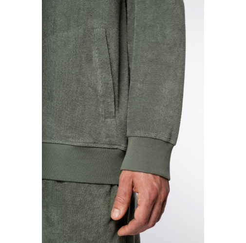 Sudadera ecorresponsable de rizo con capucha y cremallera hombre