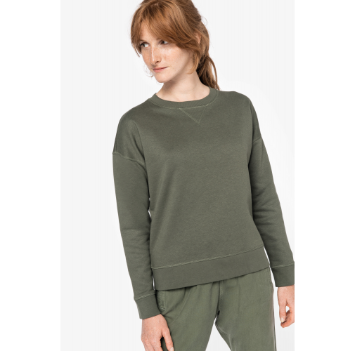 Sudadera ecorresponsable hombros caídos mujer