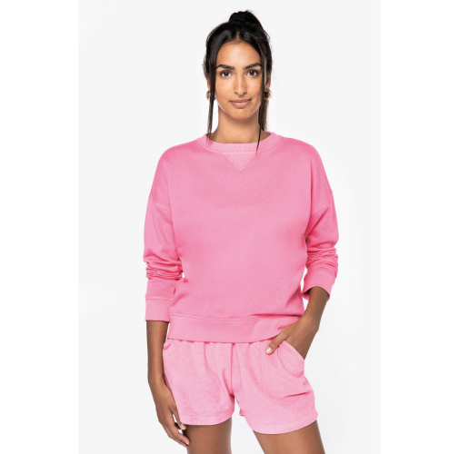 Sudadera ecorresponsable hombros caídos mujer