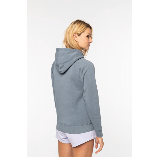 Sudadera ecorresponsable con capucha y mangas raglán mujer