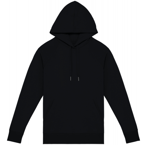 black Sudadera ecorresponsable con capucha y mangas raglán mujer