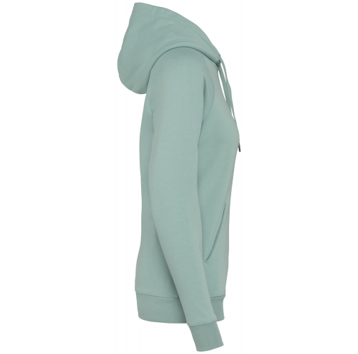jade green Sudadera ecorresponsable con capucha y mangas raglán mujer