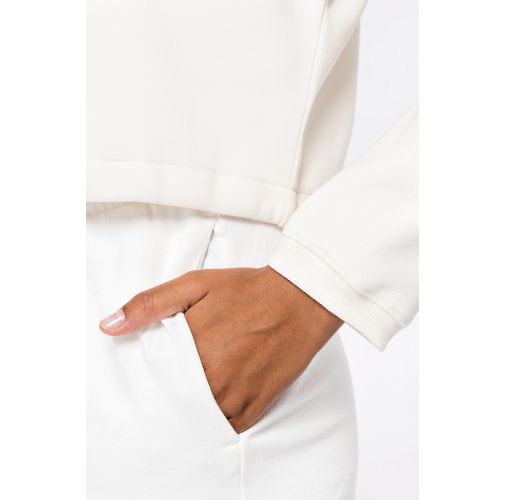 Sudadera ecorresponsable de cuello redondo oversize crop mujer