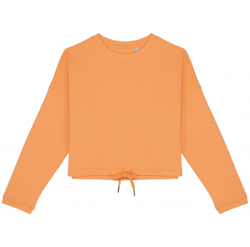apricot Sudadera ecorresponsable de cuello redondo oversize crop mujer