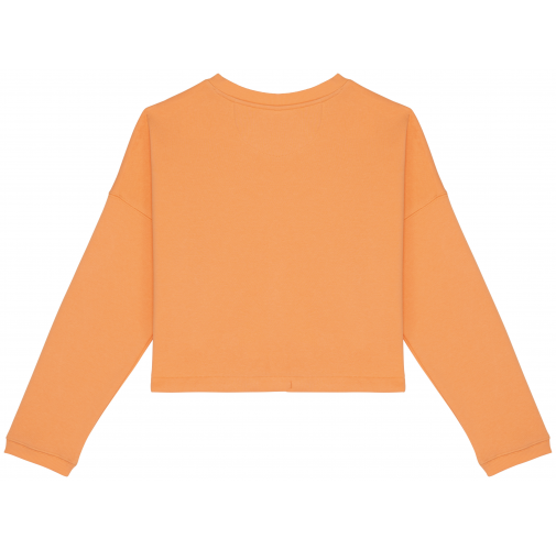 apricot Sudadera ecorresponsable de cuello redondo oversize crop mujer