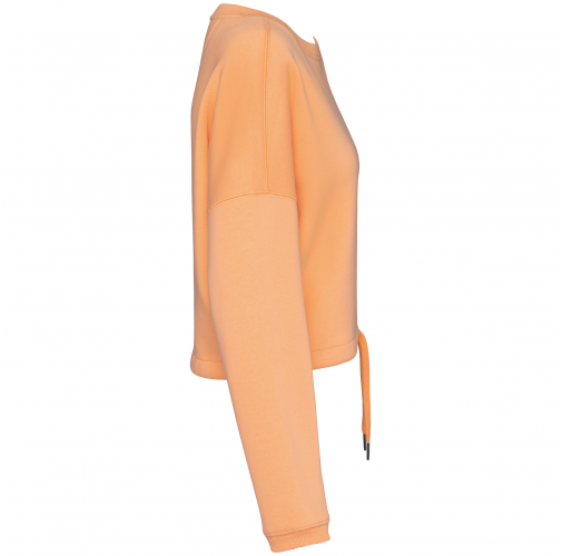 apricot Sudadera ecorresponsable de cuello redondo oversize crop mujer